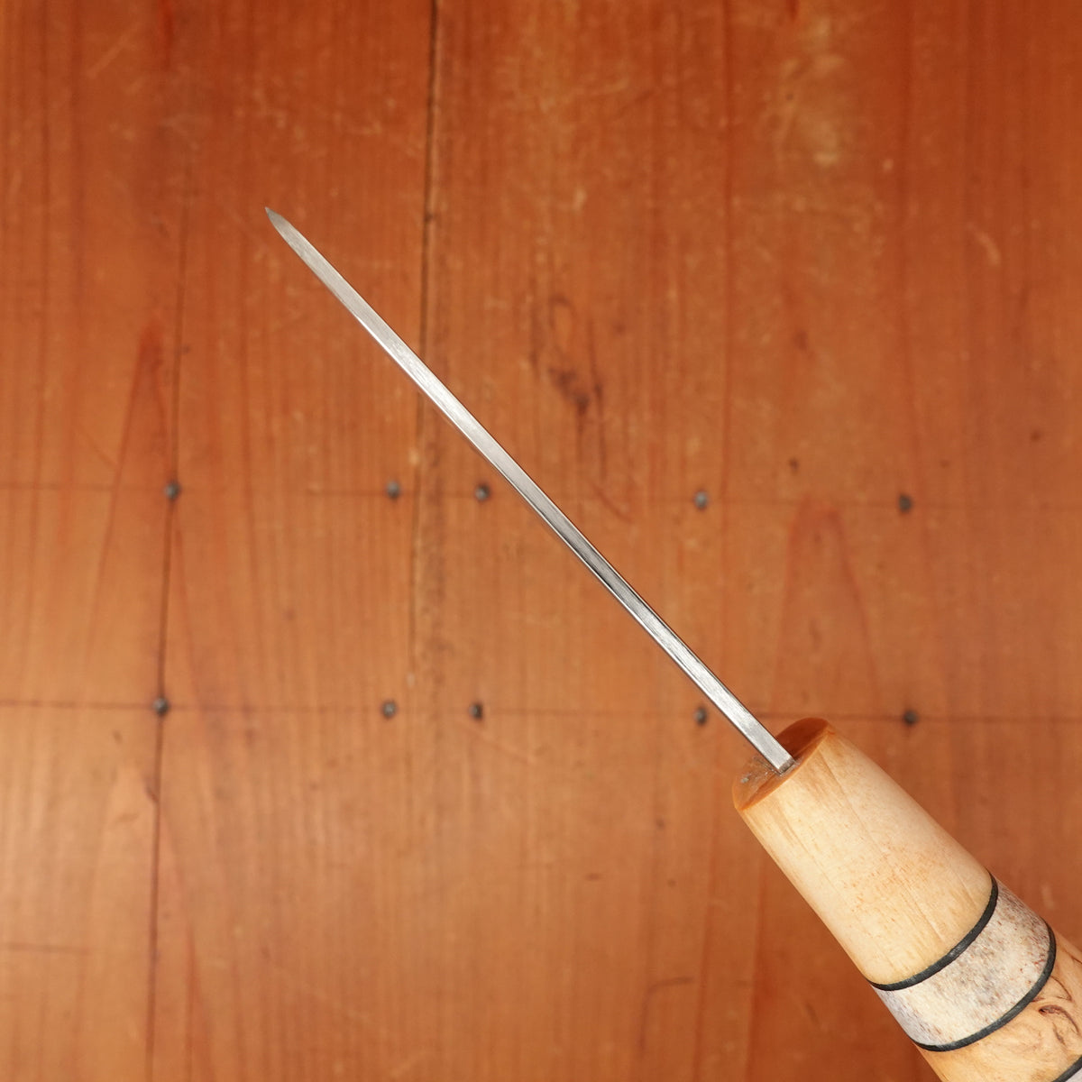 Helle 87mm Arv Stainless Stacked Birch Stag Leather