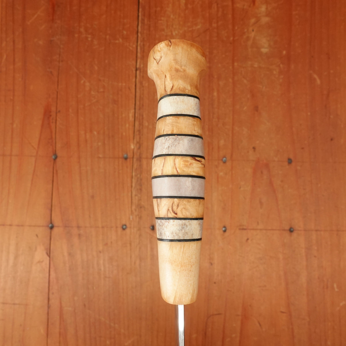 Helle 87mm Arv Stainless Stacked Birch Stag Leather