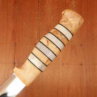 Helle 87mm Arv Stainless Stacked Birch Stag Leather