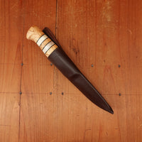 Helle 87mm Arv Stainless Stacked Birch Stag Leather