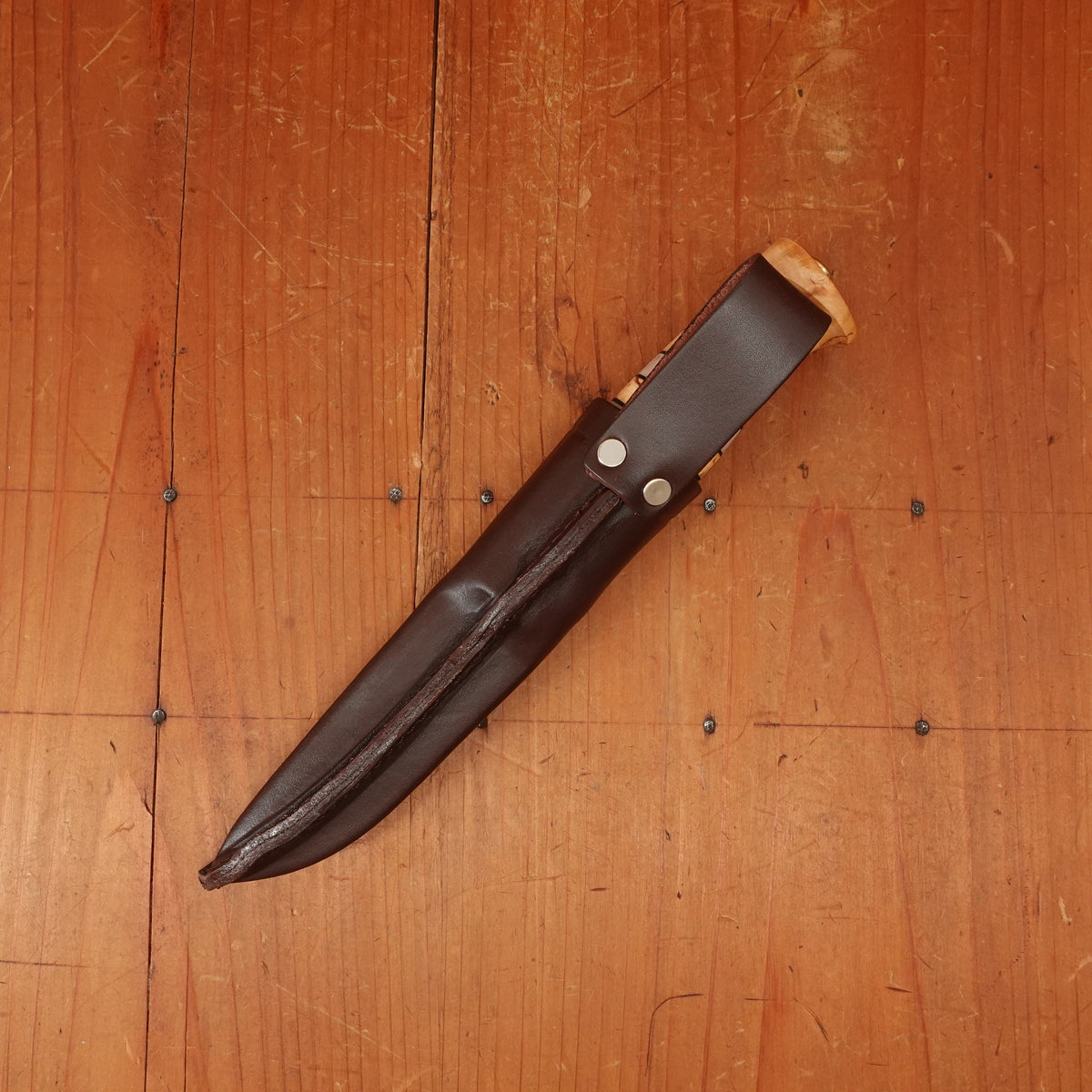 Helle 87mm Arv Stainless Stacked Birch Stag Leather