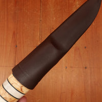 Helle 87mm Arv Stainless Stacked Birch Stag Leather