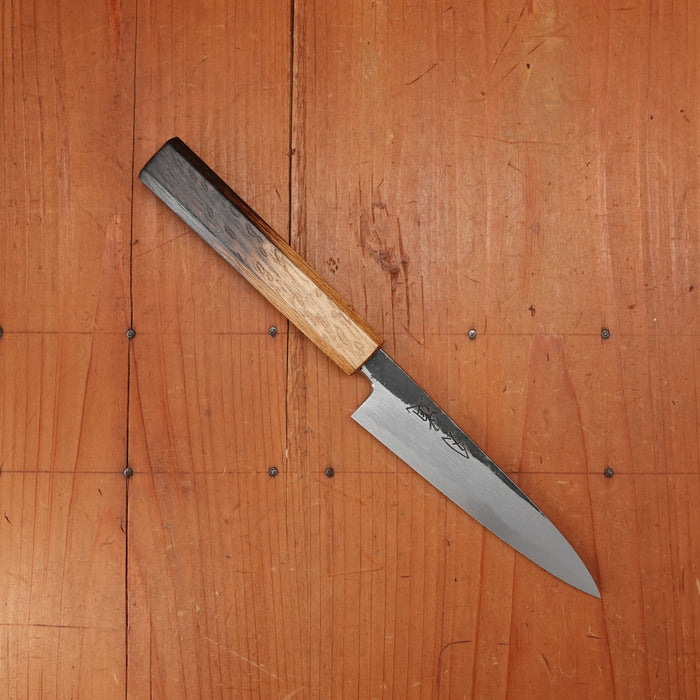 Hado Sumi 135mm Petty Shirogami 2 Kurouchi Finish Burnt Oak Handle