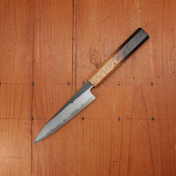 Hado Sumi 135mm Petty Shirogami 2 Kurouchi Finish Burnt Oak Handle