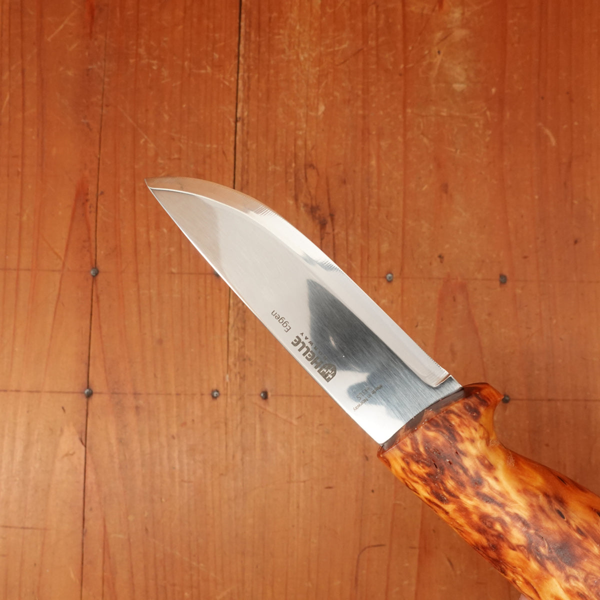 Helle 100mm Eggen Stainless Curly Birch