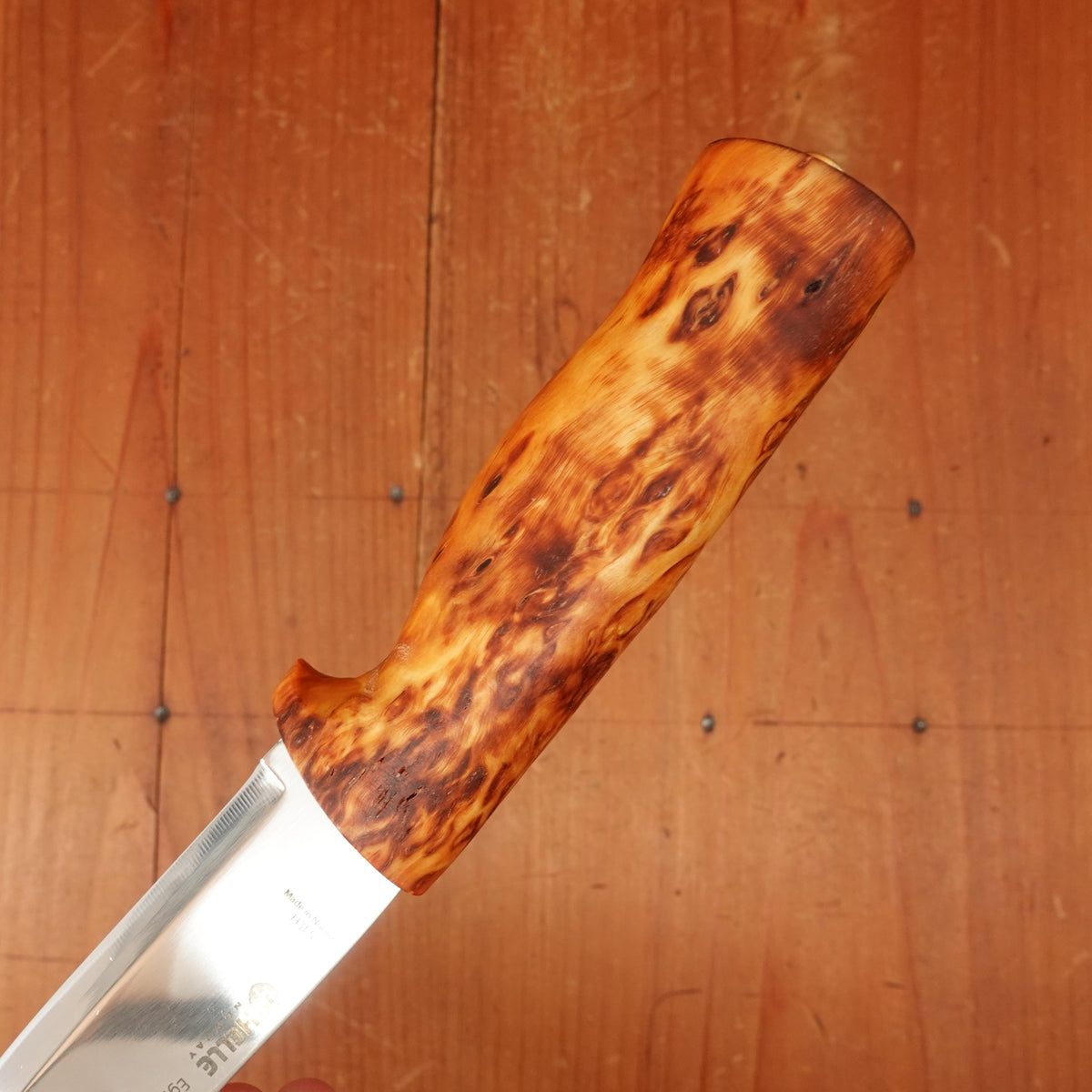 Helle 100mm Eggen Stainless Curly Birch