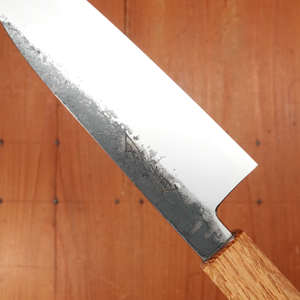 Hado Sumi 165mm Santoku Shirogami 2 Kurouchi Finish Burnt Oak Handle