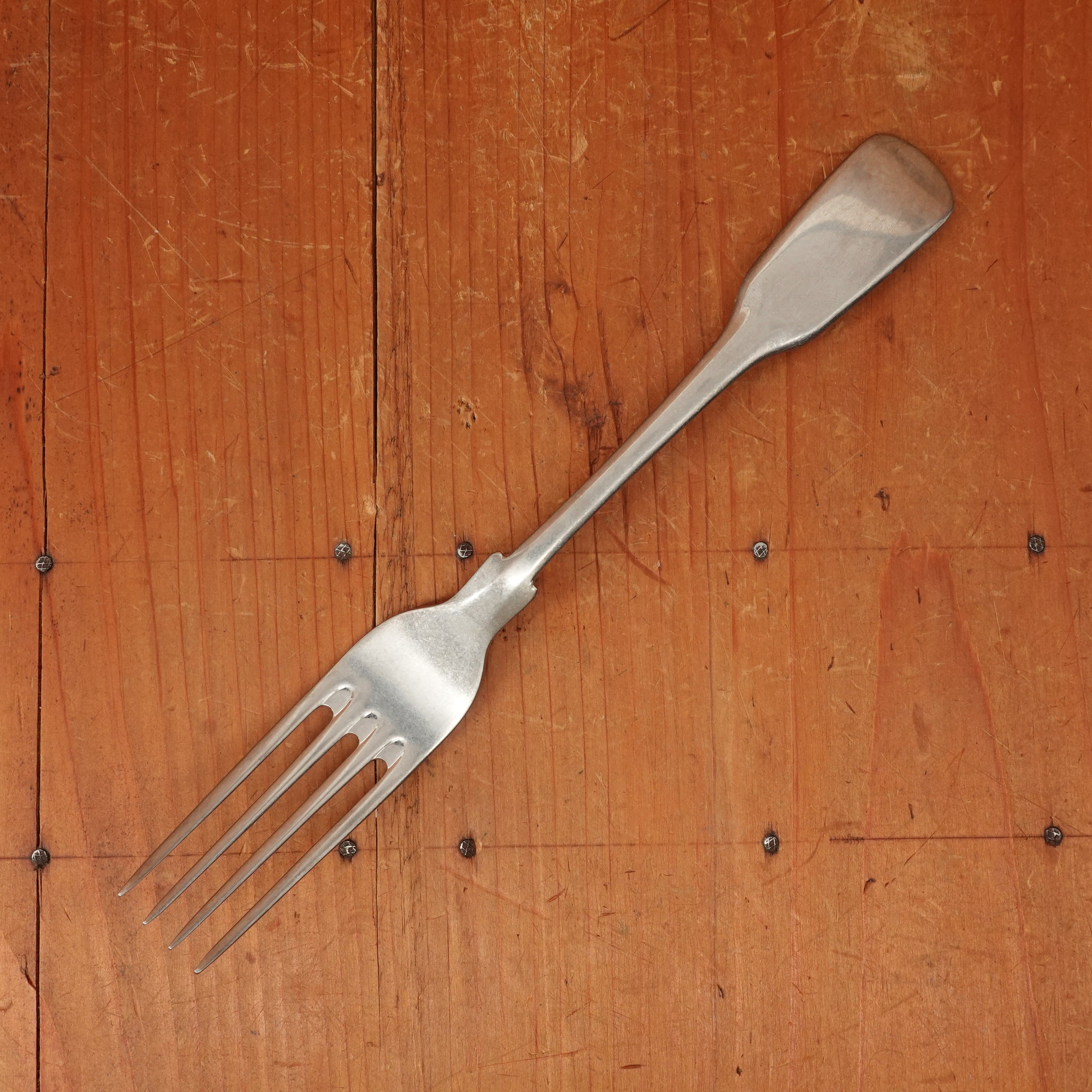 Old English Fiddle Table Fork Stainless Yorkshire Rose Tumbled