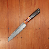 Silverthorn 6" Petty Knife Nashiji Kurouchi San Mai Stainless Clad O1 Carbon Steel G10s