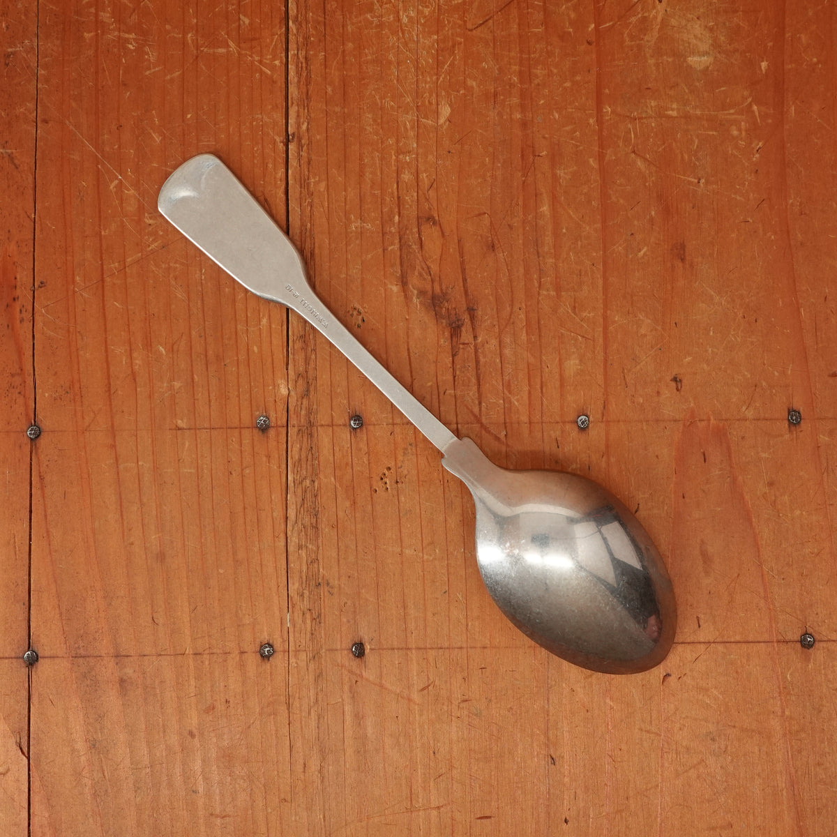 Old English Fiddle Dessert Spoon Stainless Yorkshire Rose Tumbled Finish