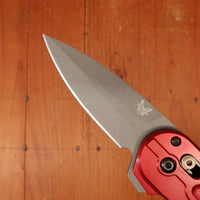 Benchmade 491GY-01 Lowden Spear Point Stainless Steel AXIS® Lock Phoenix Red Aluminum Handle