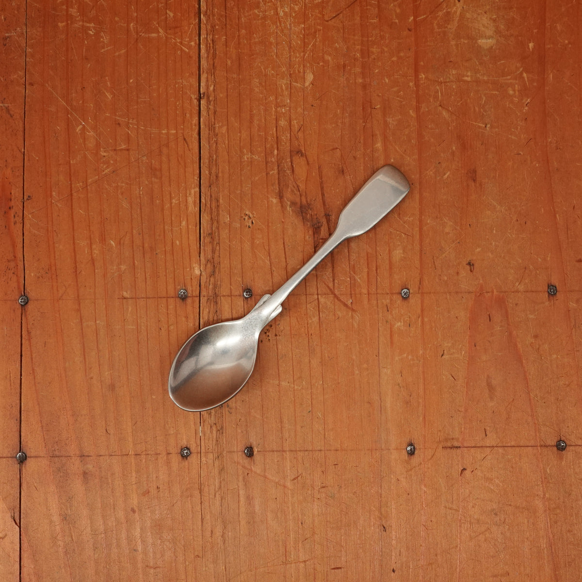 Old English Fiddle Coffee Spoon Stainless Yorkshire Rose Tumbled Finish
