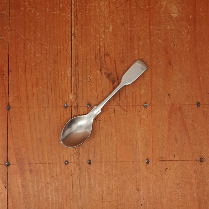 Old English Fiddle Coffee Spoon Stainless Yorkshire Rose Tumbled Finish