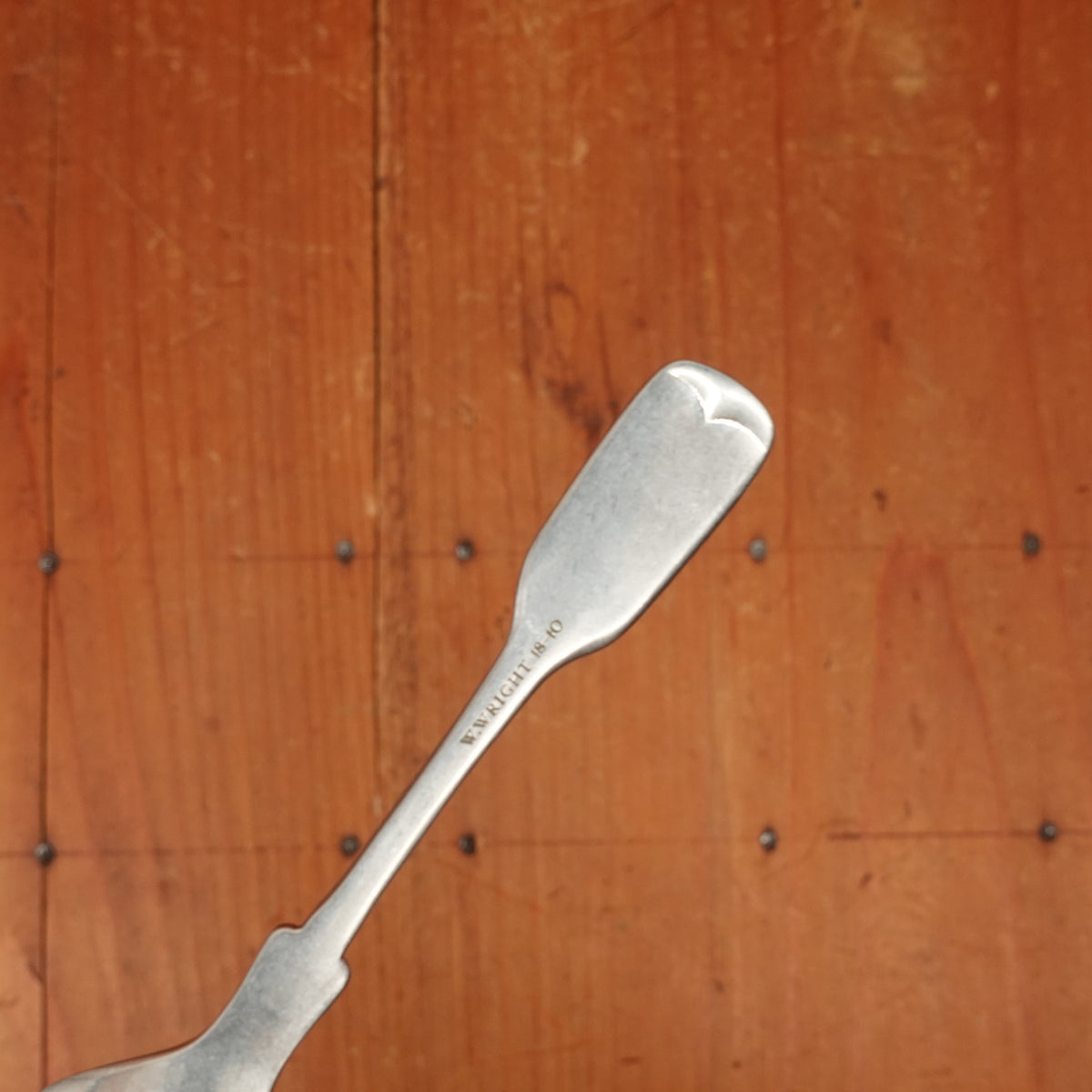 Old English Fiddle Coffee Spoon Stainless Yorkshire Rose Tumbled Finish