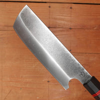 Alma Knife Co. 155mm Nakiri 26c3 Nashiji Black Palm Ebony Handle