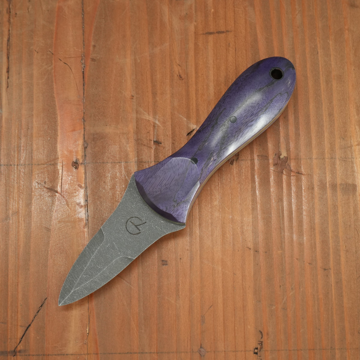 Alma Knife Co. Carolina Shucker N690 - Purple-dyed Spalted Tamarind