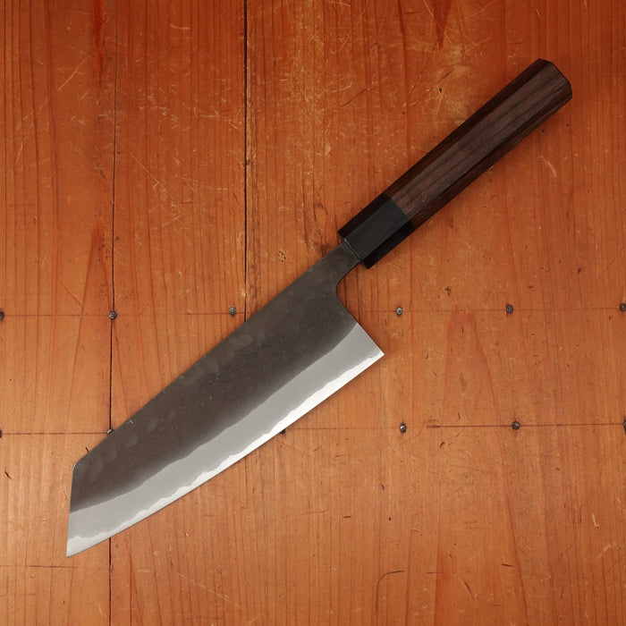Shiro Kamo 180mm Bunka Stainless Clad Aogami Super Oct Red Ebony