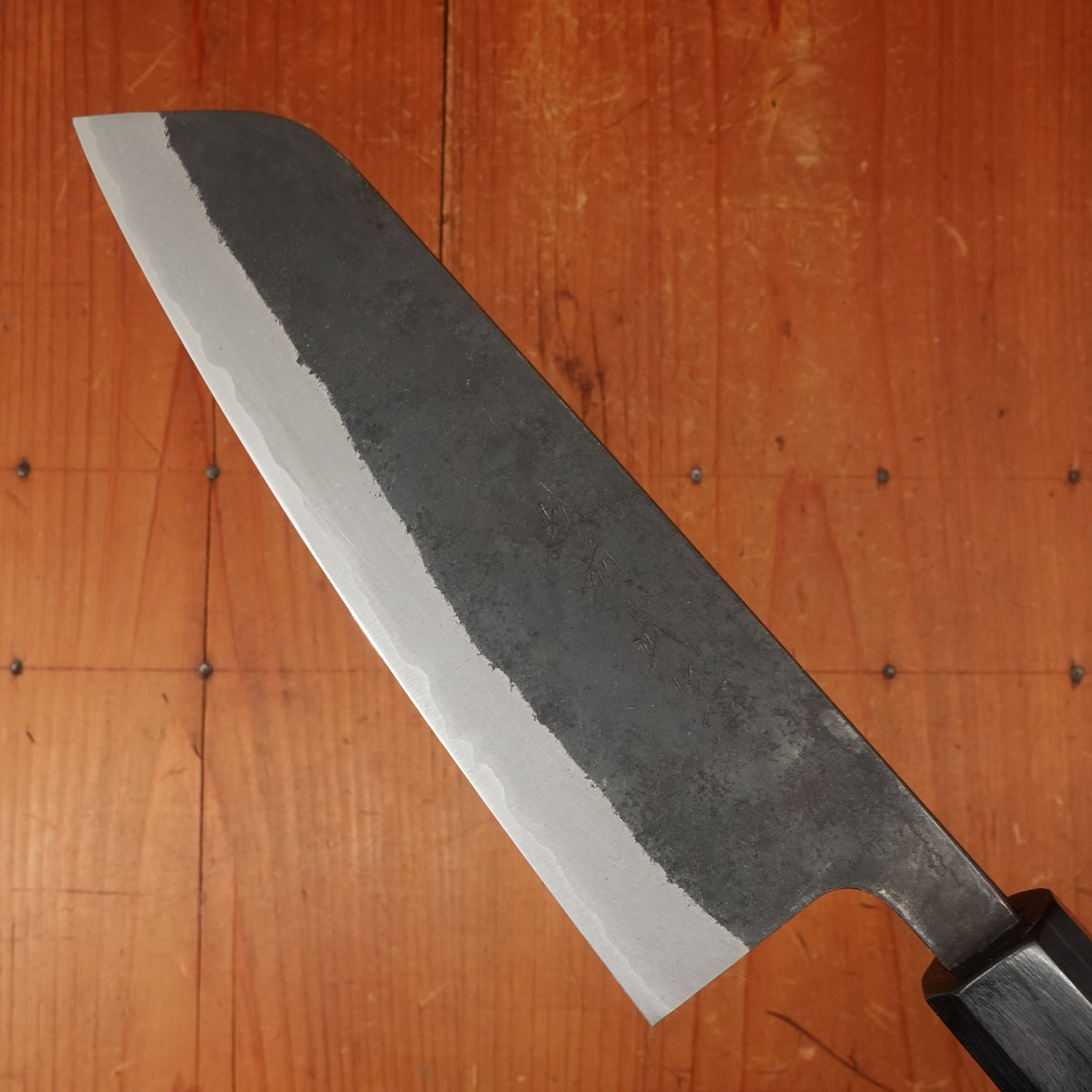 Shiro Kamo 180mm Santoku Stainless Clad Aogami Super Oct Red Ebony