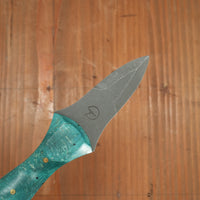 Alma Knife Co. Carolina Shucker N690 - Teal-dyed Spalted Tamarind