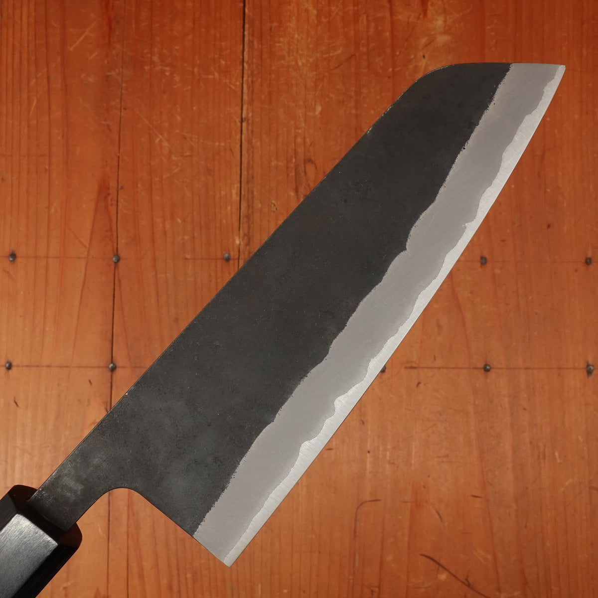 Shiro Kamo 180mm Santoku Stainless Clad Aogami Super Oct Red Ebony