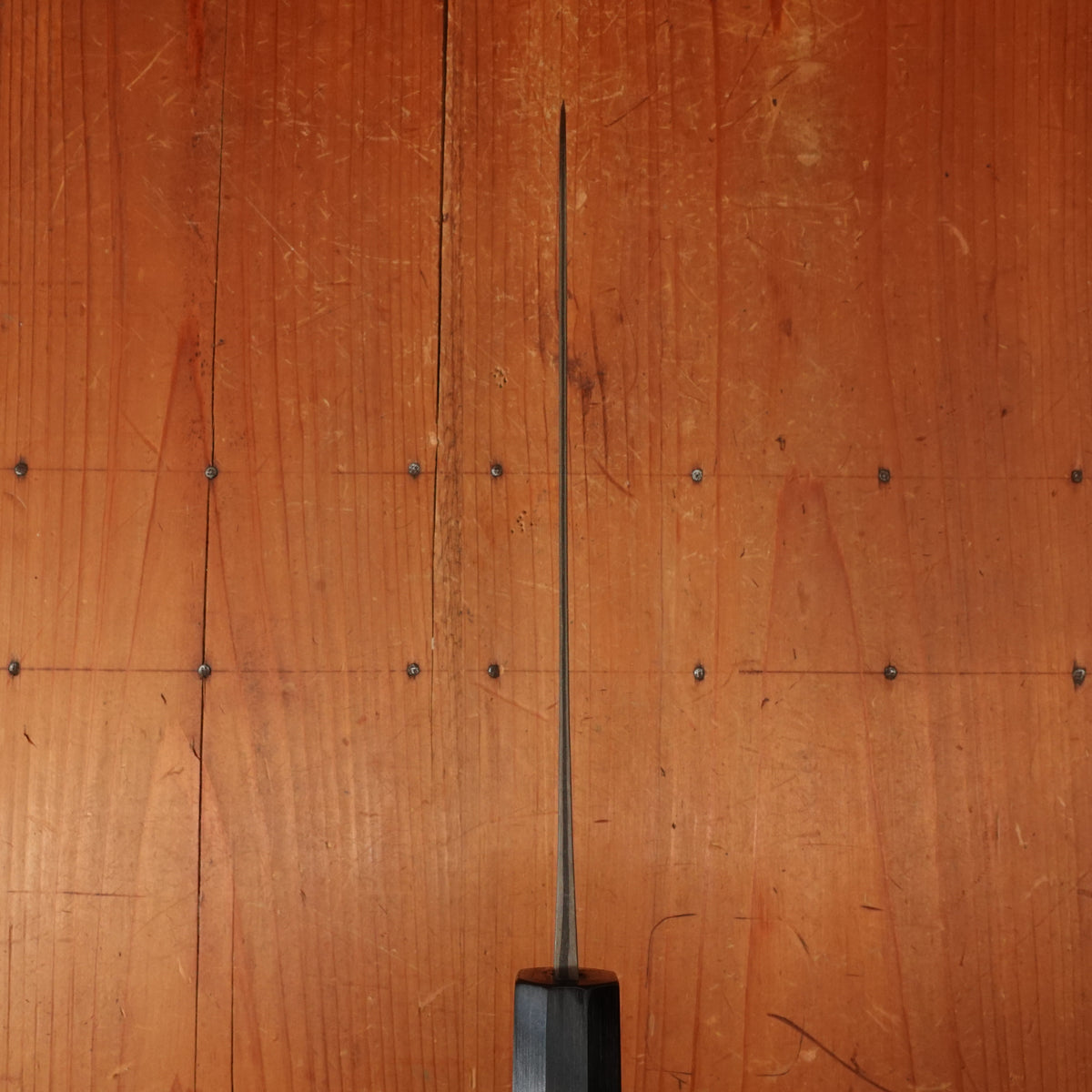 Shiro Kamo 180mm Santoku Stainless Clad Aogami Super Oct Red Ebony