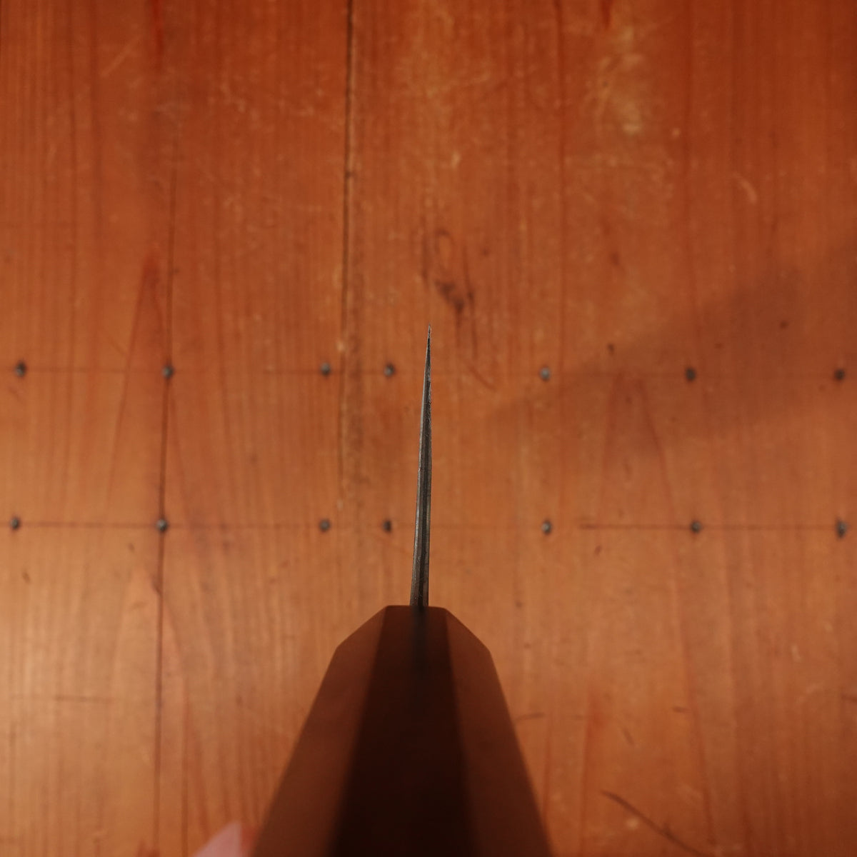 Shiro Kamo 180mm Santoku Stainless Clad Aogami Super Oct Red Ebony