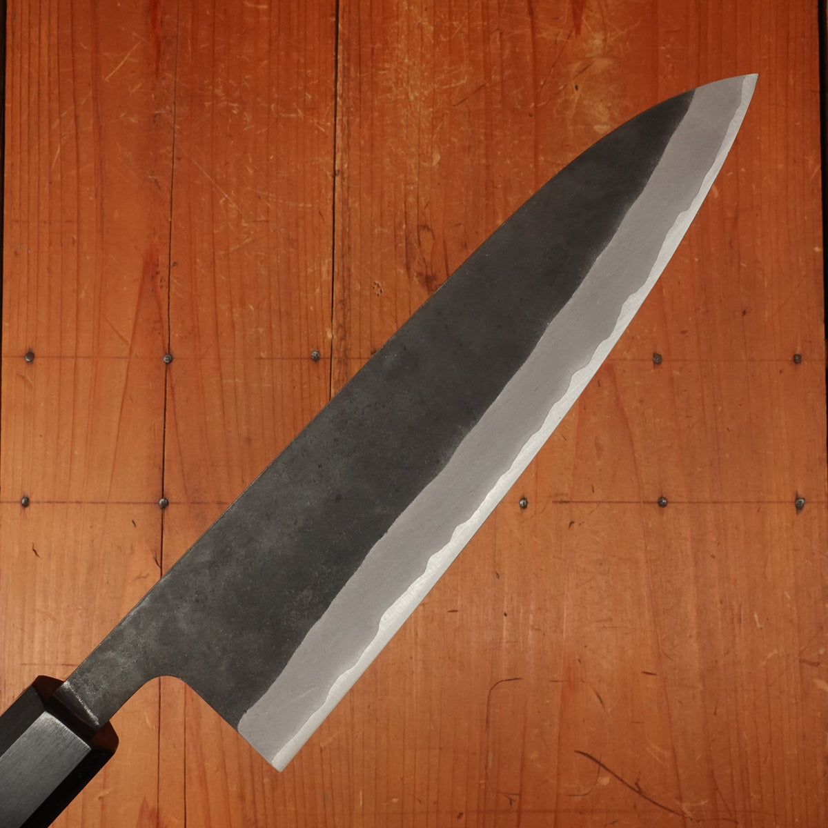 Shiro Kamo 210mm Gyuto Stainless Clad Aogami Super Oct Red Ebony