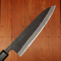 Shiro Kamo 210mm Gyuto Stainless Clad Aogami Super Oct Red Ebony