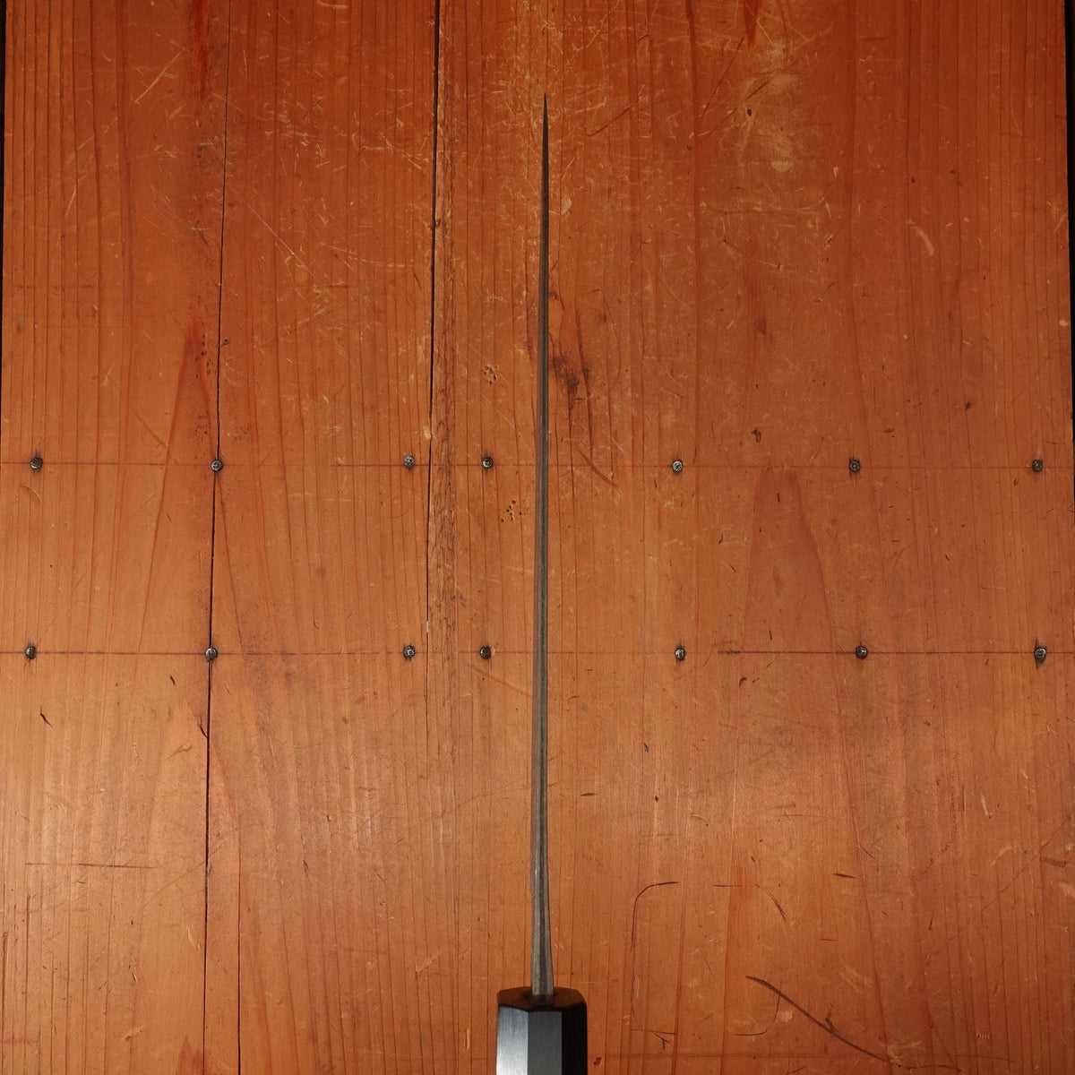 Shiro Kamo 210mm Gyuto Stainless Clad Aogami Super Oct Red Ebony