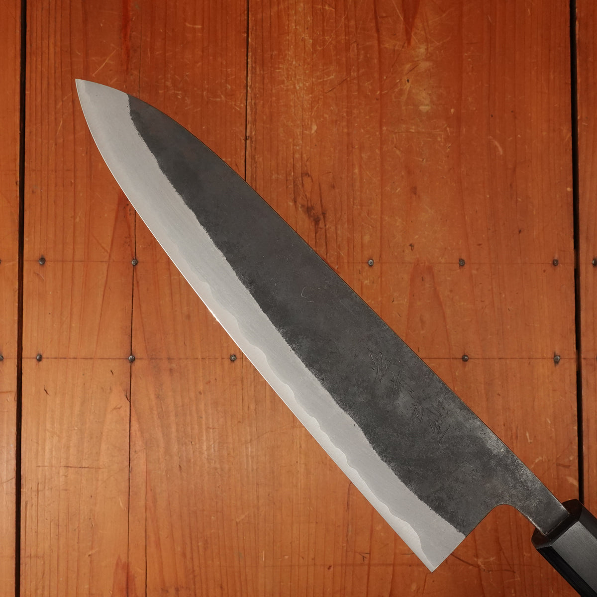 Shiro Kamo 240mm Gyuto Stainless Clad Aogami Super Oct Red Ebony