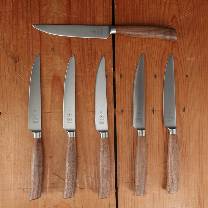 Friedr Herder Madera Forged Stainless Walnut 1/2 Bolster Steak Knife Set - 6 Pieces