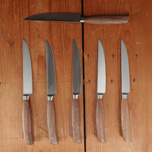 Friedr Herder Madera Forged Stainless Walnut 1/2 Bolster Steak Knife Set - 6 Pieces