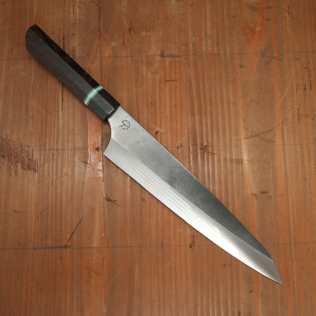 Alma Knife Co. 225mm Kiritsuke Gyuto 52100 Nashiji Wenge Ebony Handle
