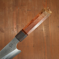 Alma Knife Co. 135mm Kiritsuke Petty 26c3 Nashiji Red Coolibah Blackwood Handle