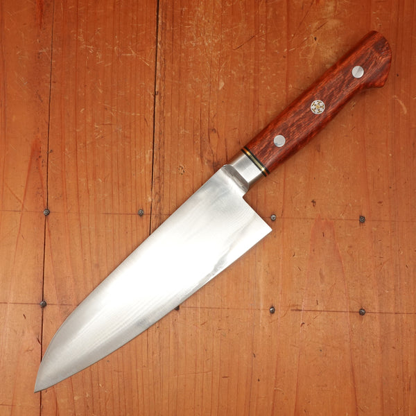 New Old Stock Hiro 180mm Santoku Stainless Clad Aogami 2 Quince Western Handle