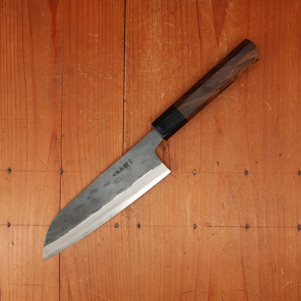 Tosa 165mm Santoku Kurouchi Stainless Clad Aogami 1 Octagonal Red Sandalwood & Pakka