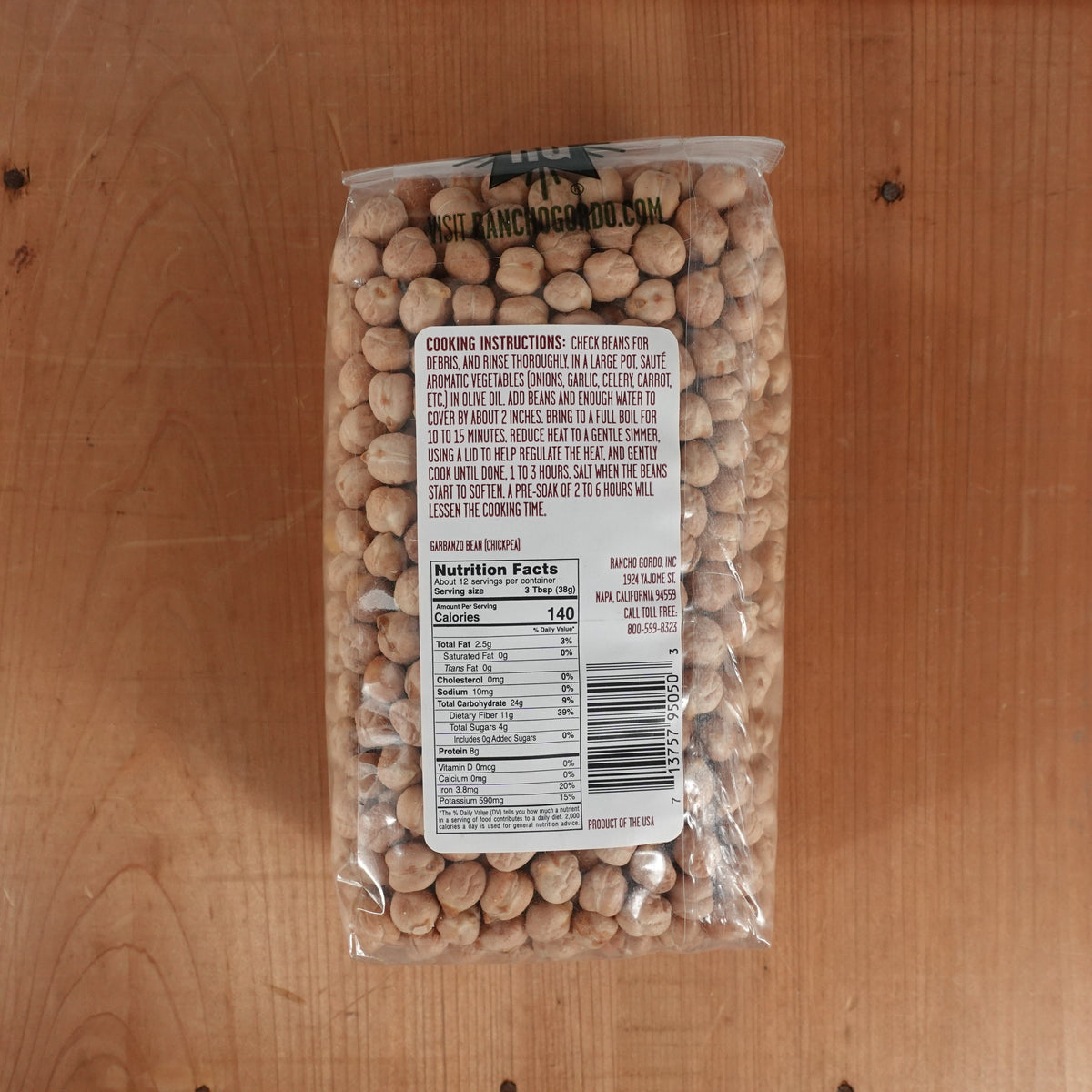 Rancho Gordo Garbanzo Beans - 1lb