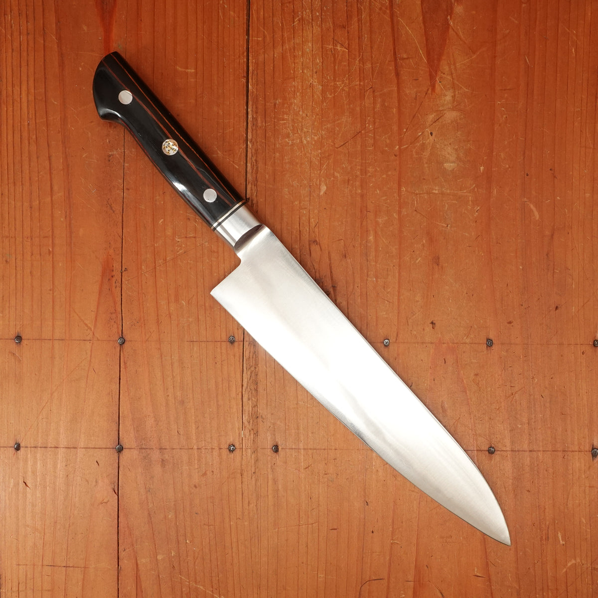 New Old Stock Hiro 210mm Gyuto Stainless Clad Aogami 2 Ebony Western Handle