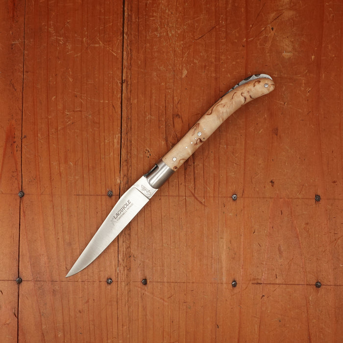Fontenille Pataud Laguiole Le Pocket 10cm Pocket Knife Stainless Lockback Curly Birch