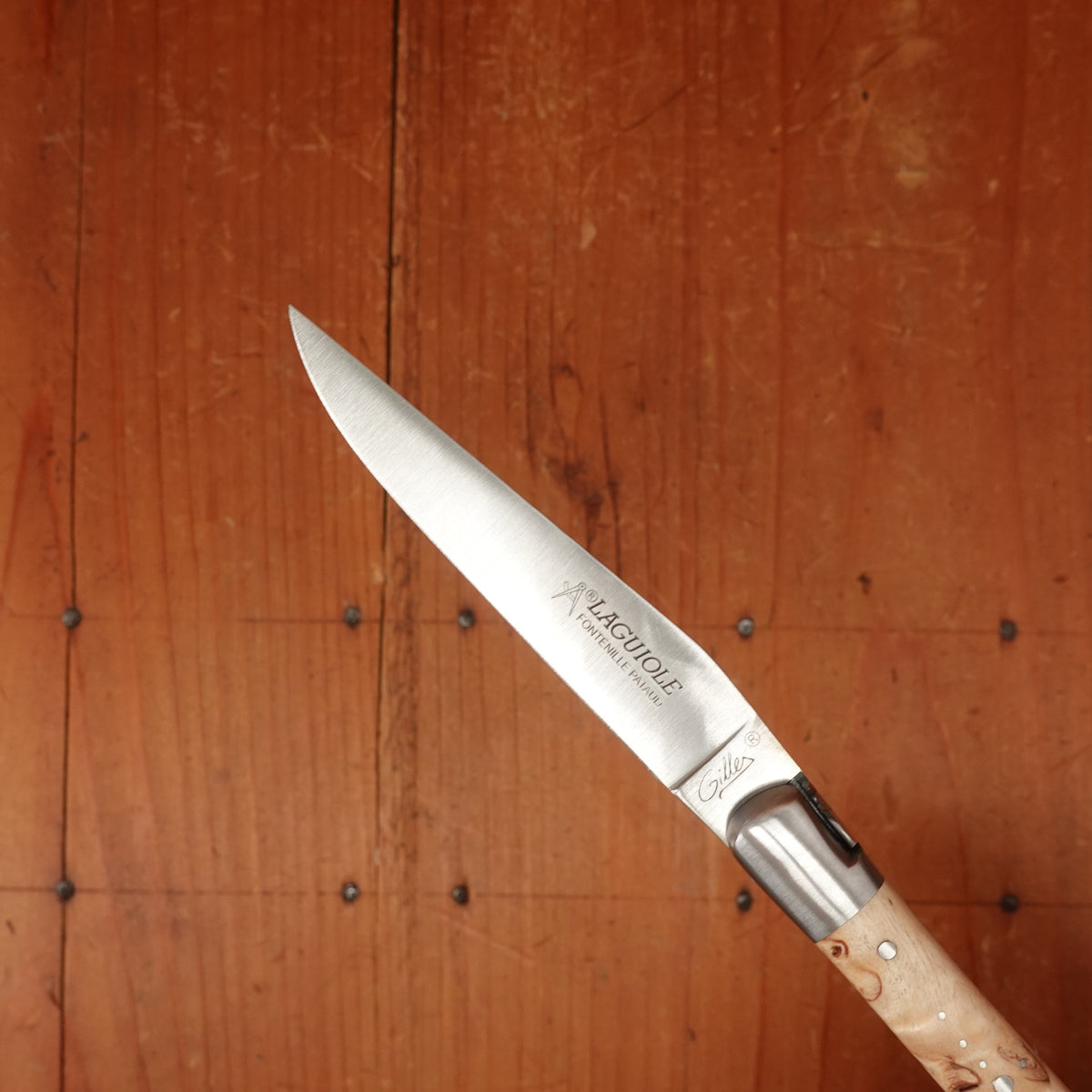 Fontenille Pataud Laguiole Le Pocket 10cm Pocket Knife Stainless Lockback Curly Birch