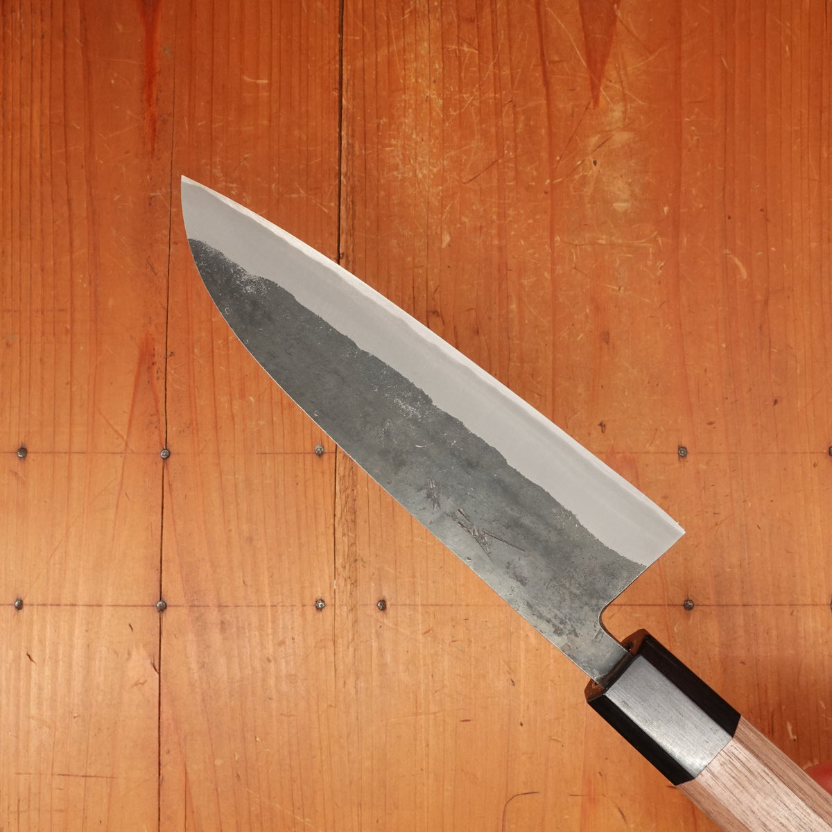 Hitohira Harima 165mm Santoku Stainless Clad Kurouchi Forged Aogami 2 Walnut Handle