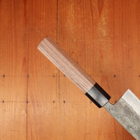 Hitohira Harima 165mm Santoku Stainless Clad Kurouchi Forged Aogami 2 Walnut Handle