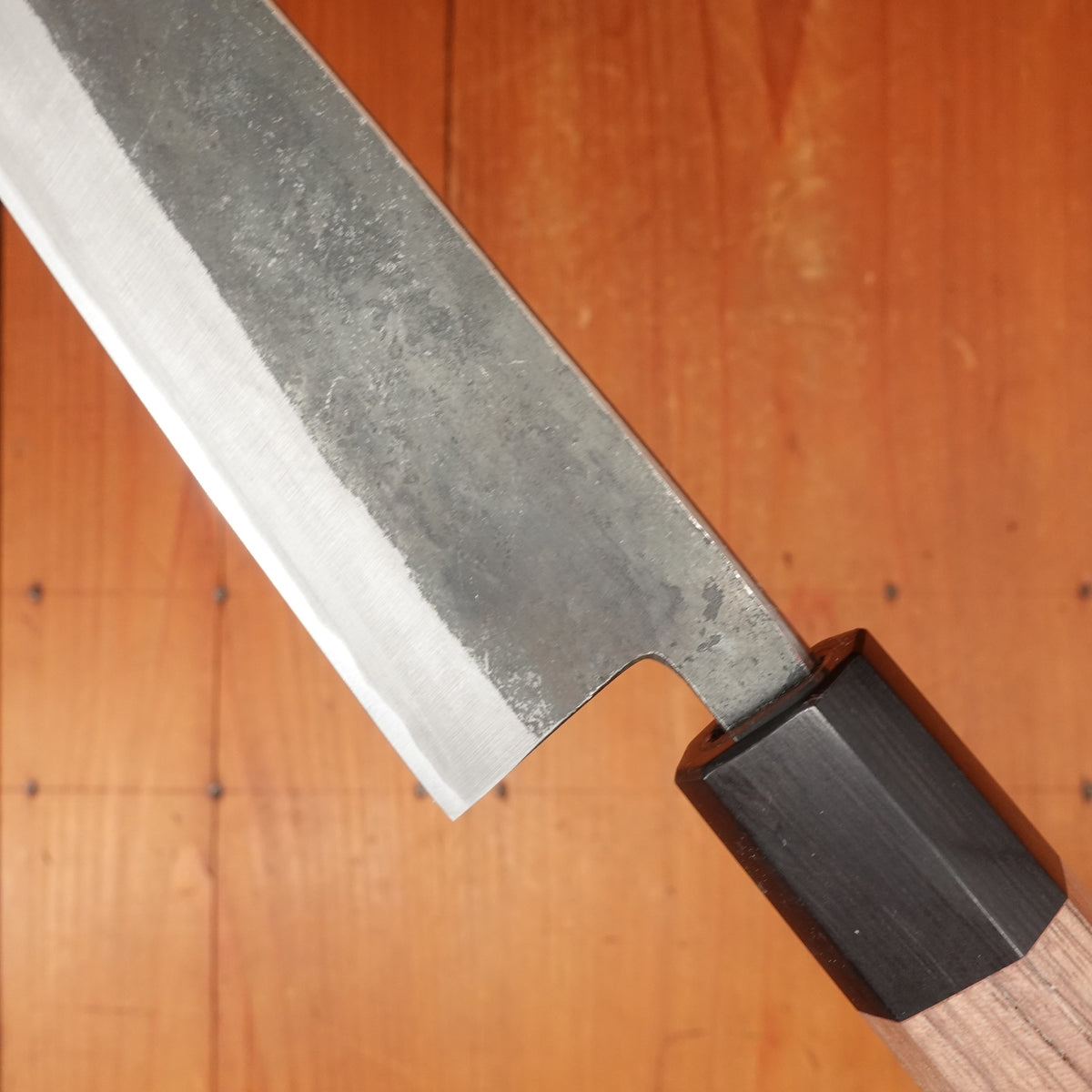 Hitohira Harima 165mm Santoku Stainless Clad Kurouchi Forged Aogami 2 Walnut Handle