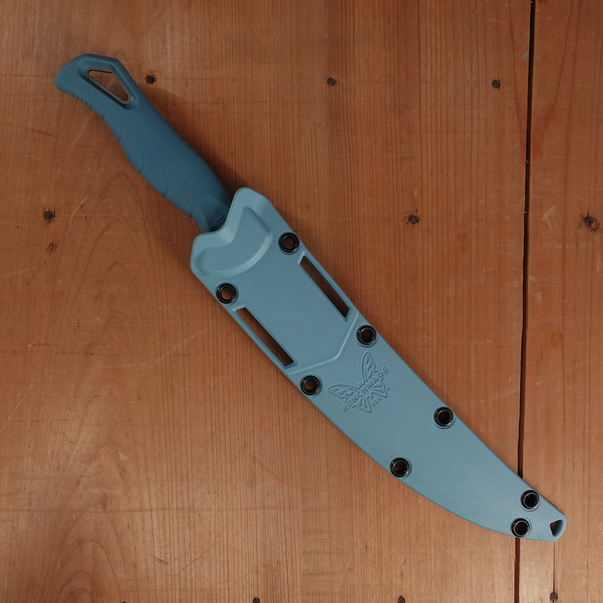 Benchmade 18010 Fishcrafter 7” Trailing Point CPM-Magnacut Fixed Blade Depth Blue Santoprene with Sheath