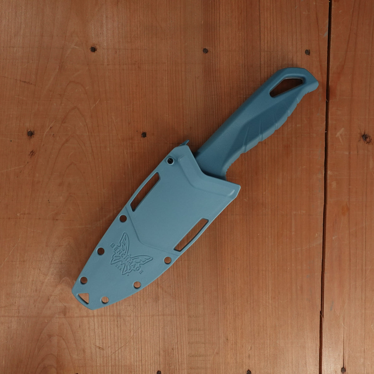 Benchmade 18040S Undercurrent 4.3" Sheepsfoot CPM-Magnacut Fixed Blade Depth Blue Santoprene Handle with Sheath