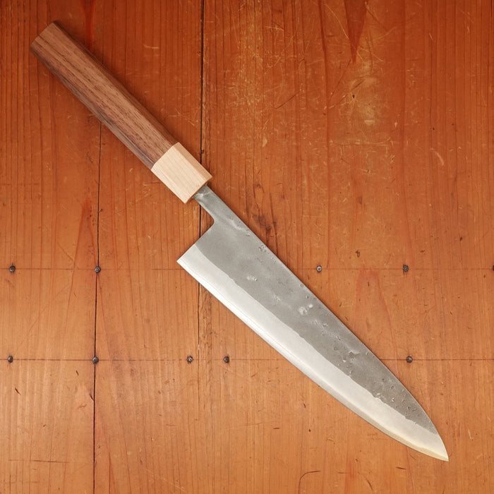 Hitohira TD 210mm Gyuto SLD Stainless Clad Nashiji Walnut