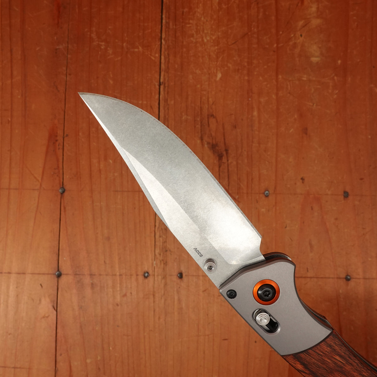 Benchmade 15080-2 Crooked River Clip Point CPM-S30V AXIS Lock Stabilized Wood Handle
