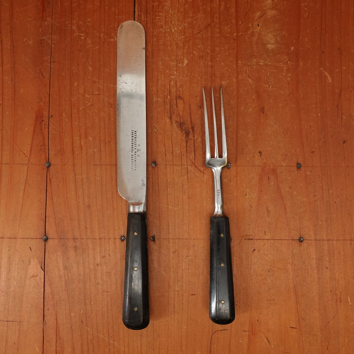 Table Knife Set (1 pair) Reynolds & Wadsworth Ironmongers Shear Steel Horn England 1871-1892
