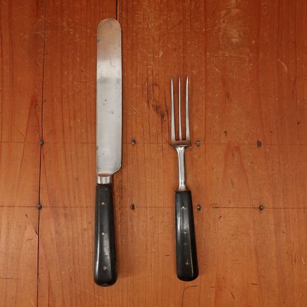 Table Knife Set (1 pair) Reynolds & Wadsworth Ironmongers Shear Steel Horn England 1871-1892