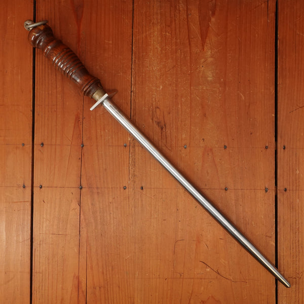 Ludwig Schiff 14" Slick Honing Rod Hard Chromed Carbon Steel Turned Wood Handle Solingen 1960s